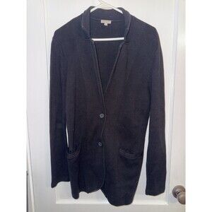 Talbots Womens Size Medium Black Knit Long Sleeve Cardigan Sweater